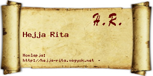 Hejja Rita névjegykártya