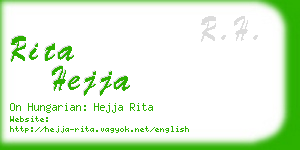 rita hejja business card
